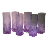 6 verres à long drink Alexandrite - Italie des années 1970