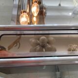 Veca glass chrome mirror and storage, spain 1970s