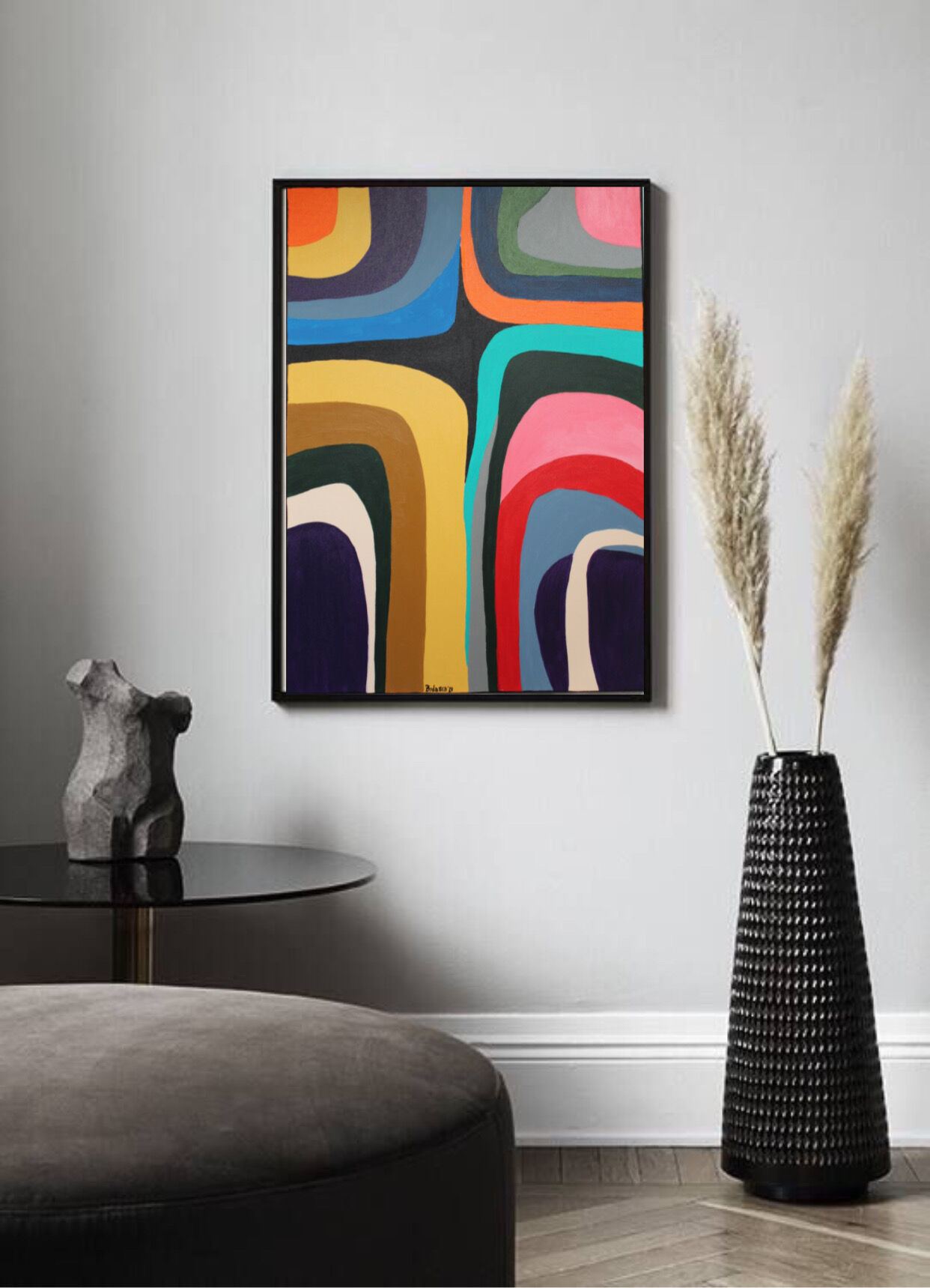 Colorful acrylic canvas for living room "Rainbow"