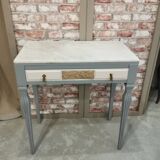 Dressing table with white marble top + chair