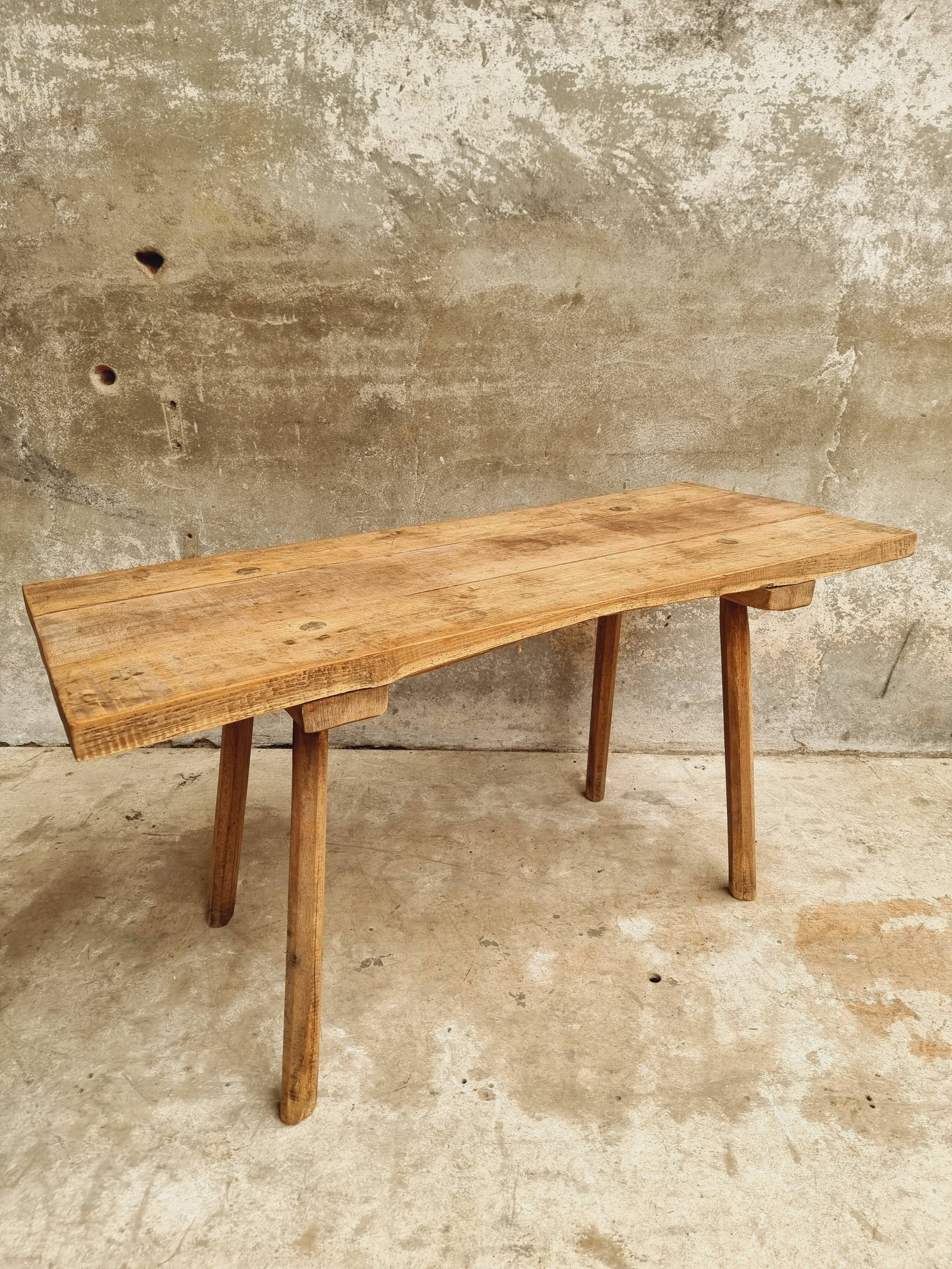 Antique butcher's table, work table, dining table, side table, oak