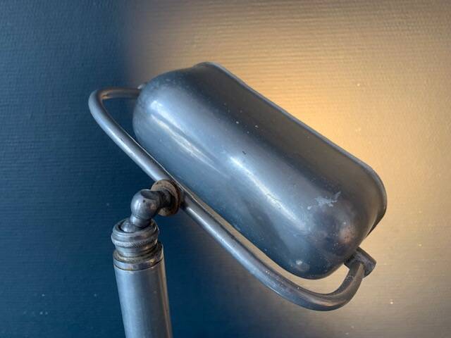 Old art deco aluminum desk lamp, 1920