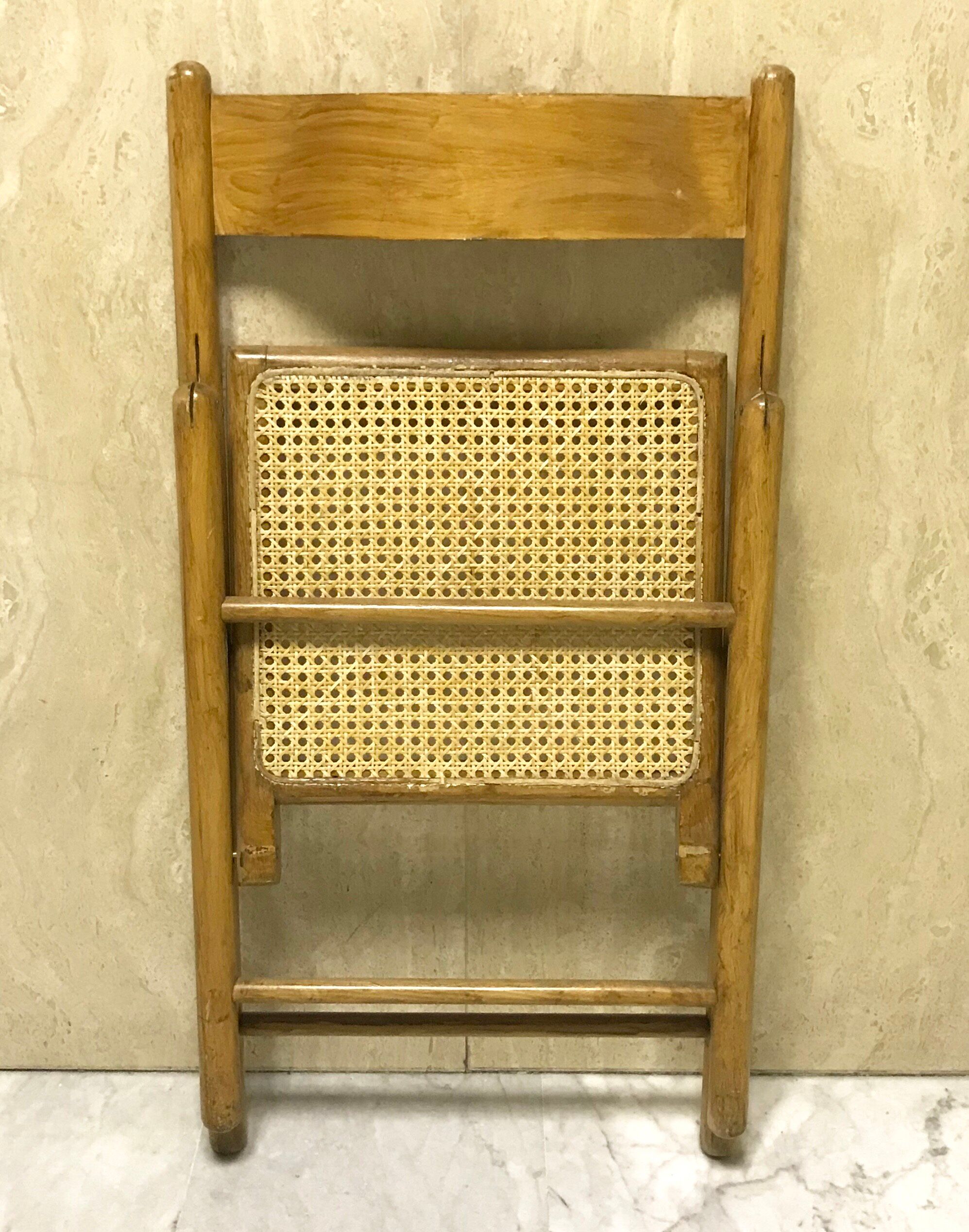 Duo of canned folding chairs