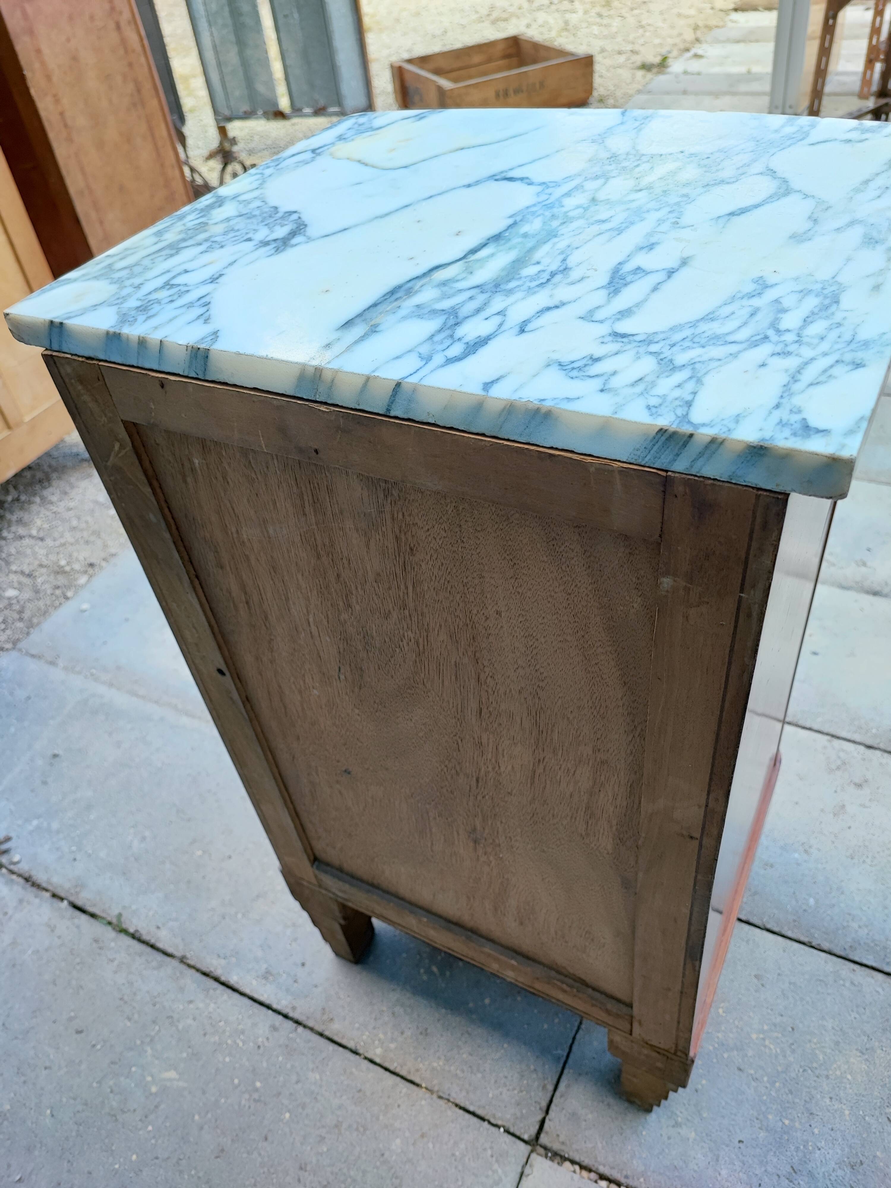 Bedside table marble top art-deco style