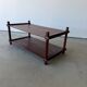 Pine slatted coffee table in vintage 1970s Scandinavian design.
