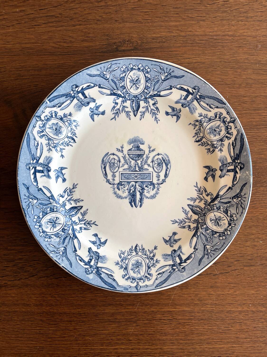 Round ironstone dish "Louis XVI" Clairefontaine earthenware