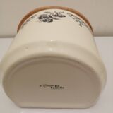 Vintage ceramic and wood salt box