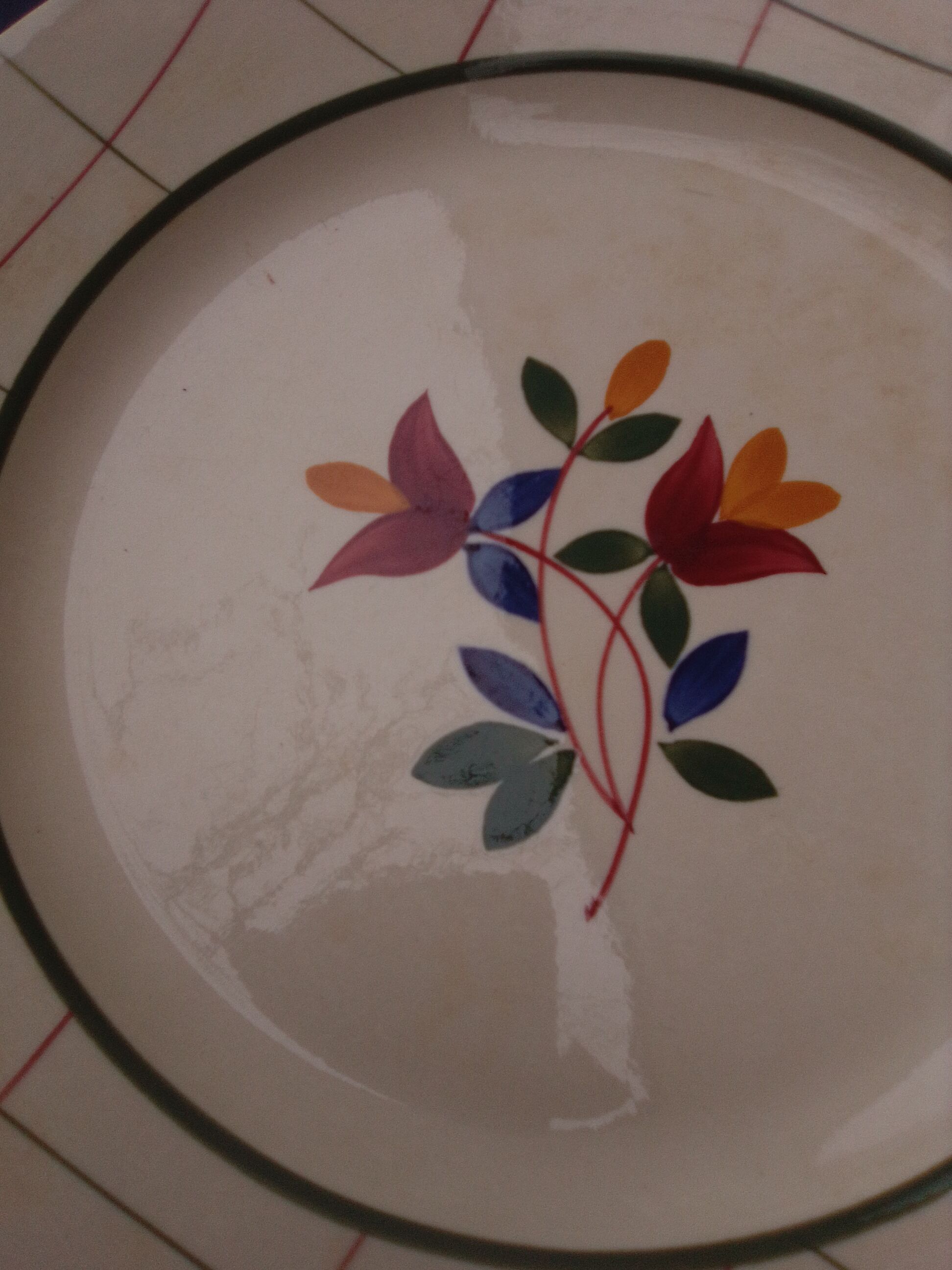 Round dish in Gien earthen earthen model Tamaris diam 28.5 cm