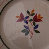 Plat rond en faïence de Gien modèle Tamaris diam 28,5 cm