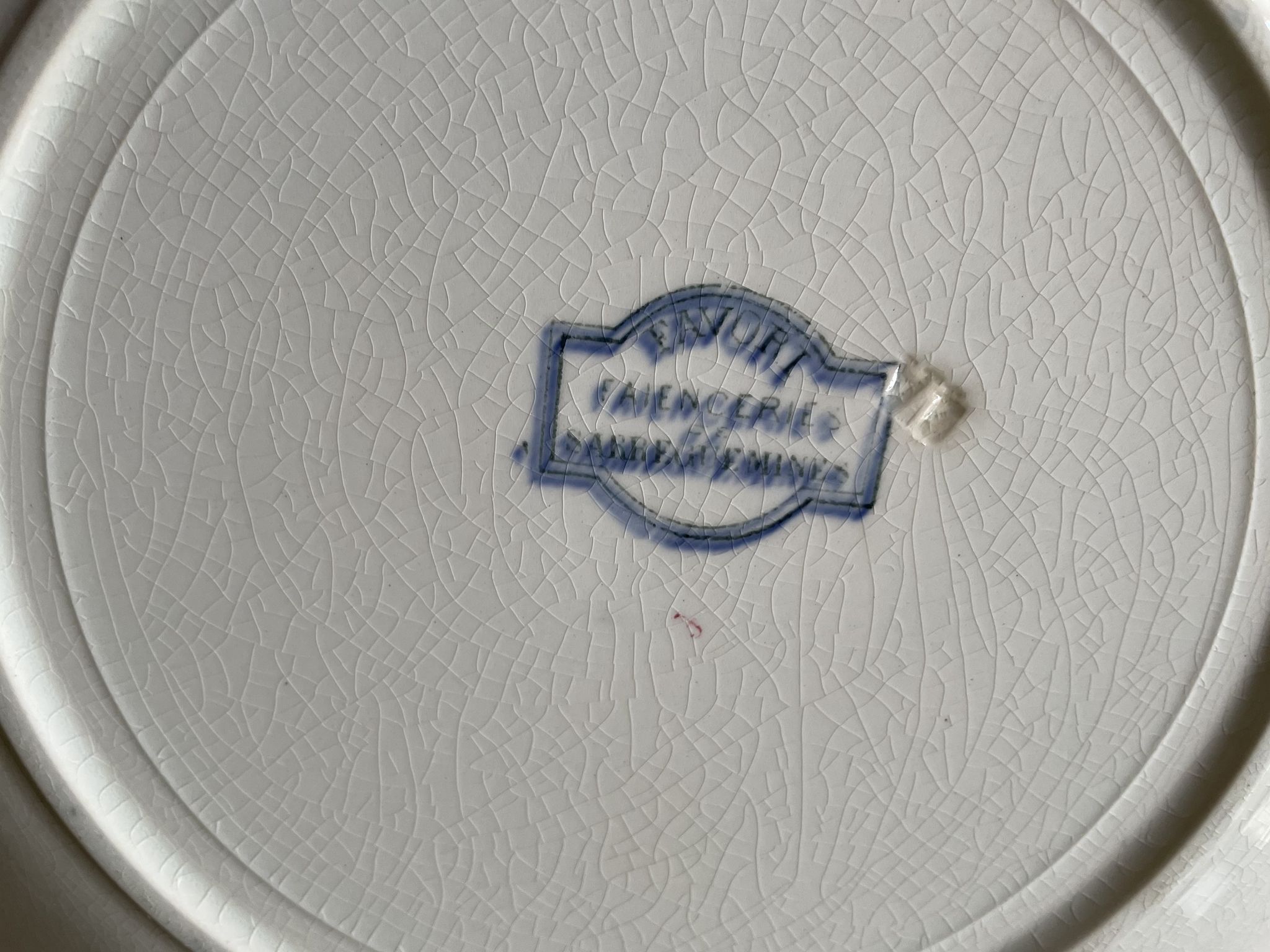 Flat plates Sarreguemines Iron Earth model Blue favorite