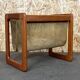 60's 70's newspaper holder magazine rack by Aksel Kjersgaard in teak and suede