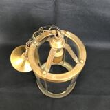 Brass and glass chandelier