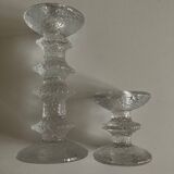 Pair of Festivo Timo Sarpaneva candlesticks 1972 for IIttala Finland