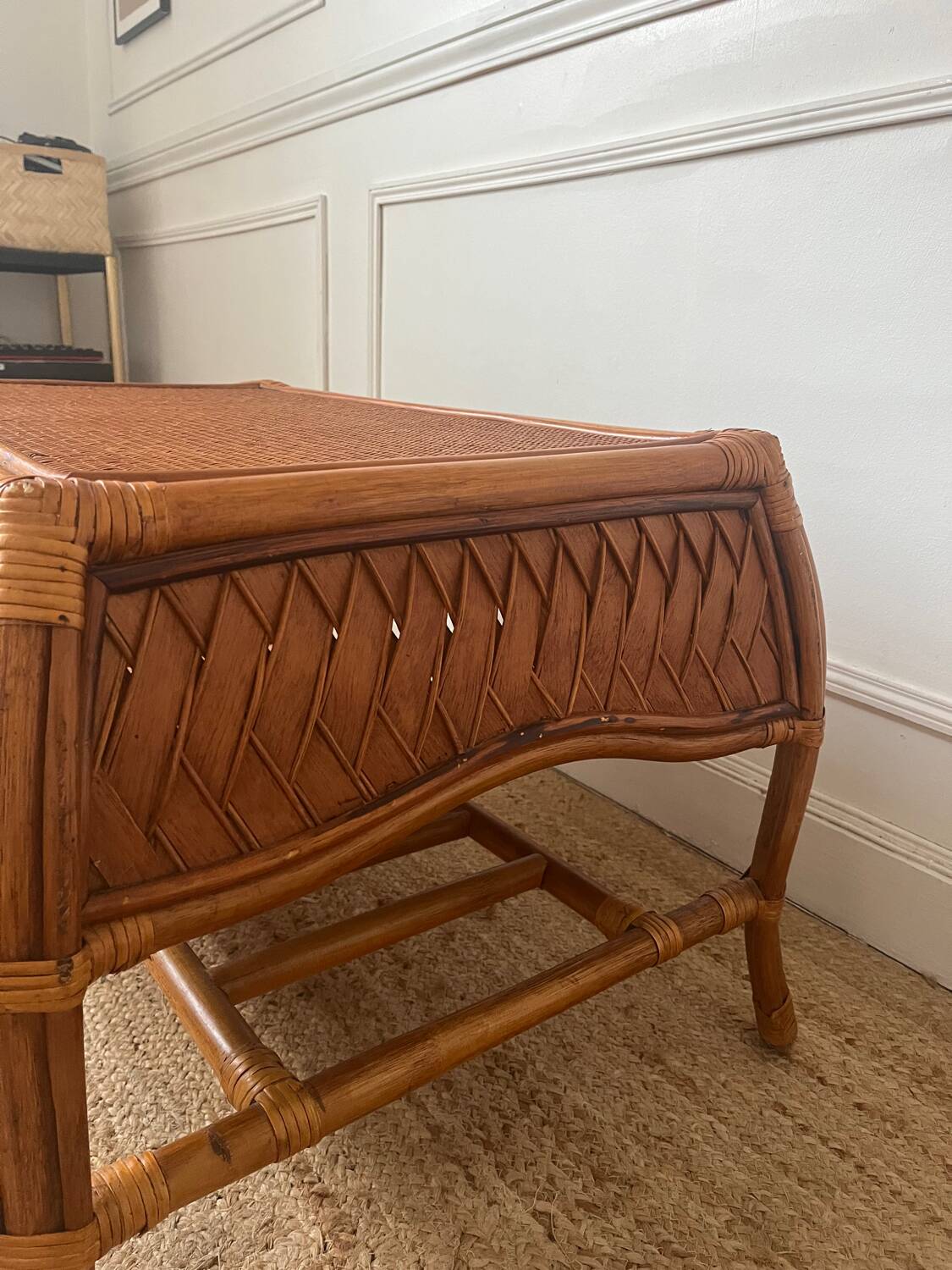 Bamboo and rattan coffee table