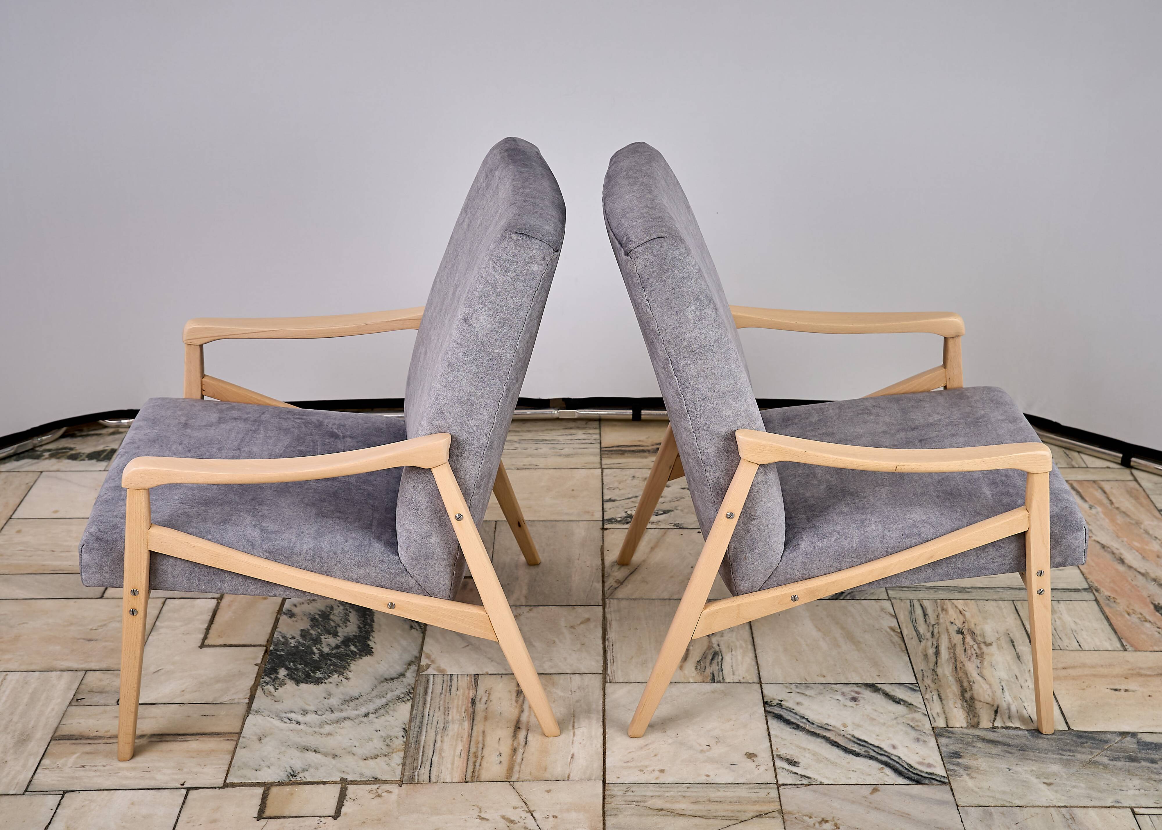 Paire de fauteuils conçus par J. Jiroutek, TON Tchécoslovaquie, années 1960, Vintage