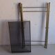 Serving tray, vintage serving tray in smoked glass and gold metal