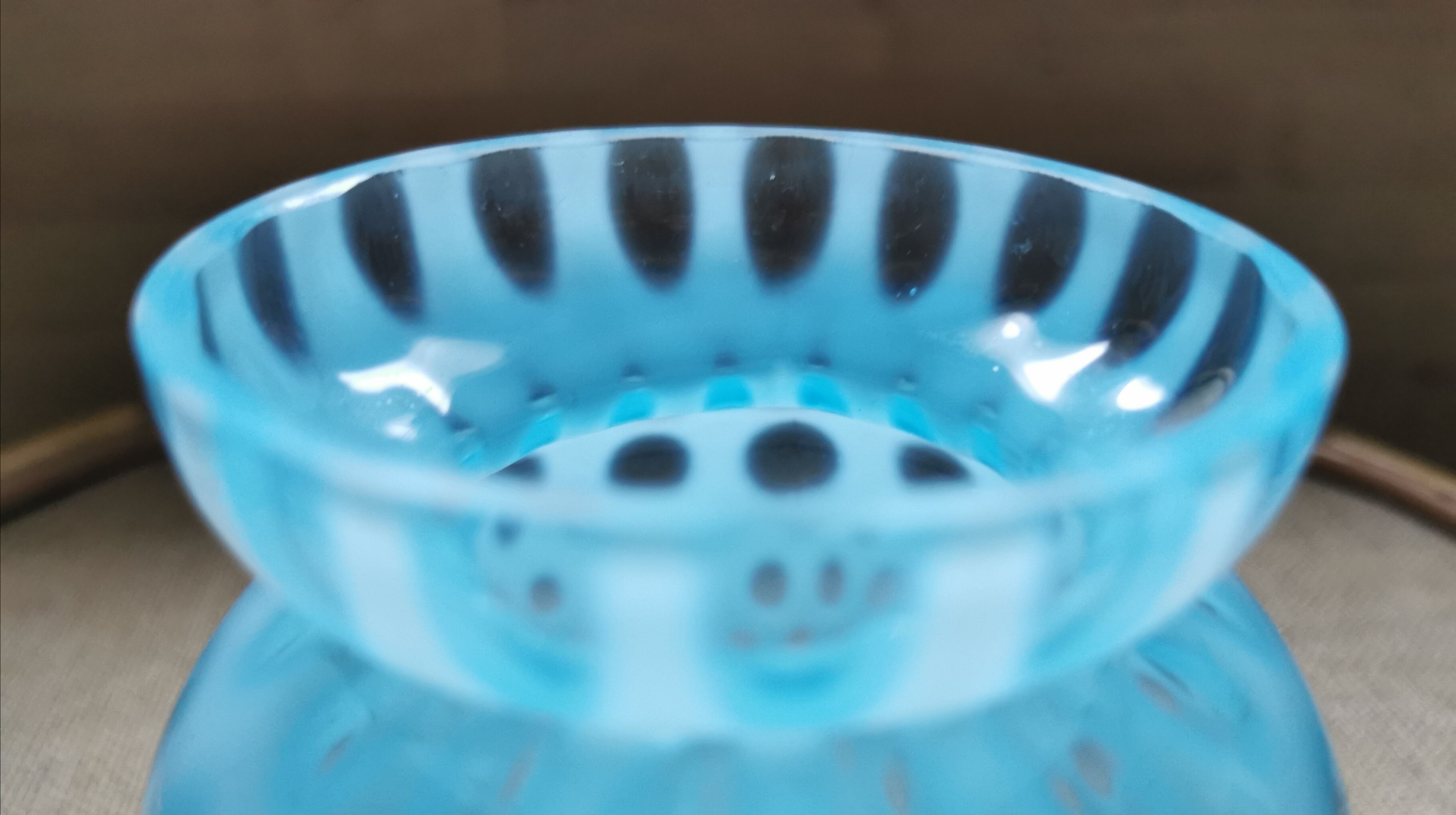 Vintage turquoise glass vase