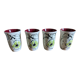 Set of four enameled stoneware glasses