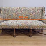 Importante Banquette de Propriété à Tissu fleuri, époque Louis XIV – Début XVIIIe