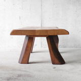 Free form coffee table in solid Elm-1970