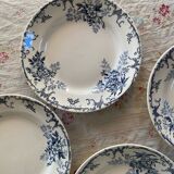 Set of 4 flat ironstone plates by Hippolyte Boulenger