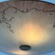 Art Deco ceiling light in pink gilded glass, 1940s, Germany
