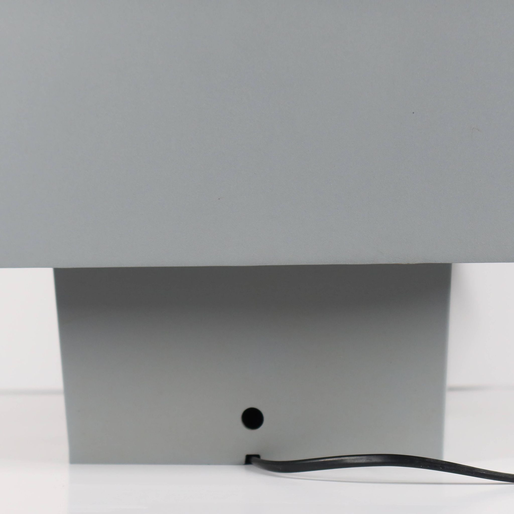 Grey metal cubic design lamp, coloured filters and Japanese signature.