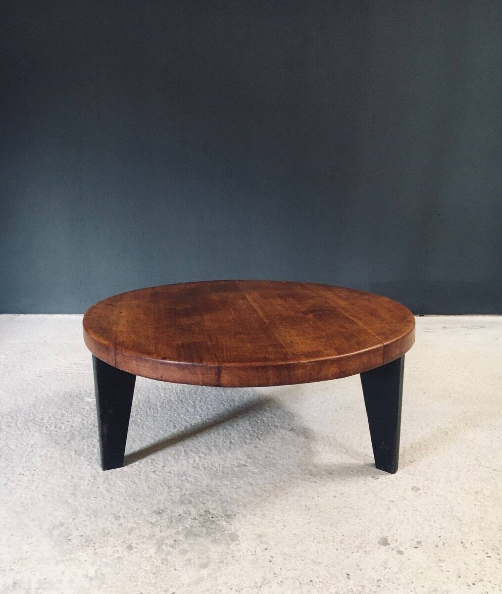 Mid-Century Industrial Tripod Coffee Table, France, 1950s