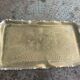 Large rectangular tray in vintage, artisanal and oriental hammered metal