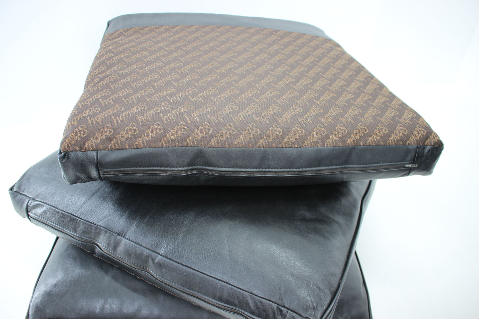 1980s Black Leather 3-Seater Sofa by Stouby, Denmark