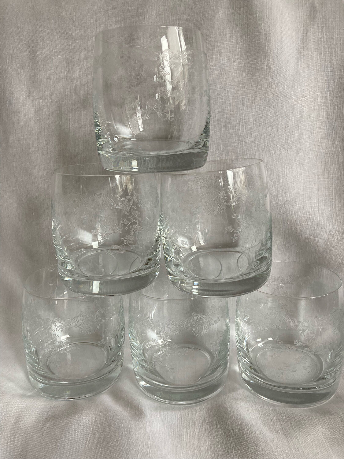 Engraved crystal glasses