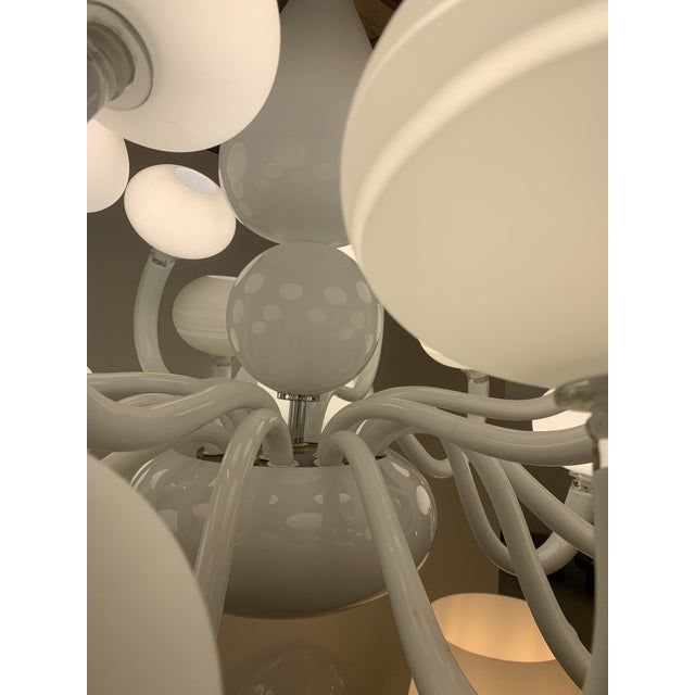 Pop white murano glass chandelier