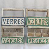 Lot of vintage wooden door-glass