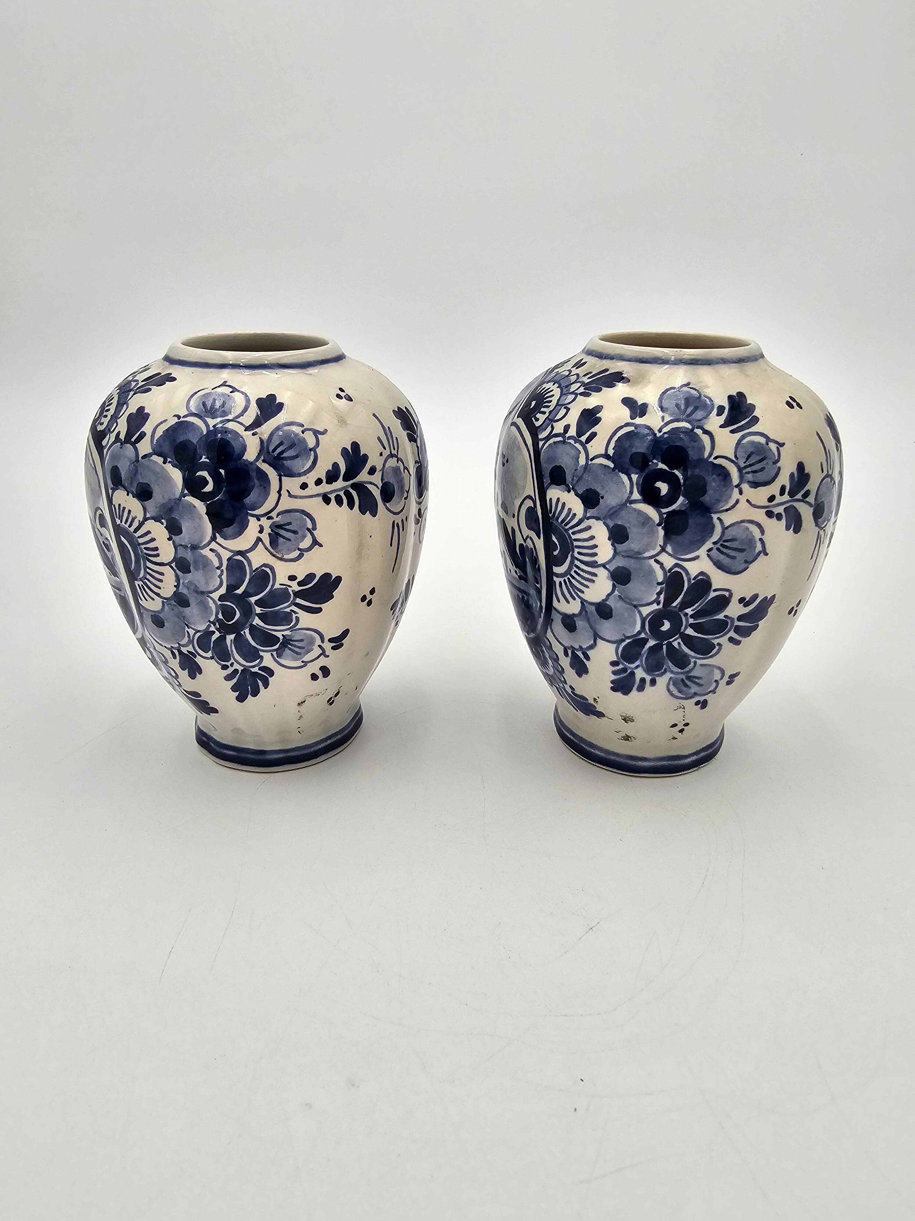 Pair of Delft vases