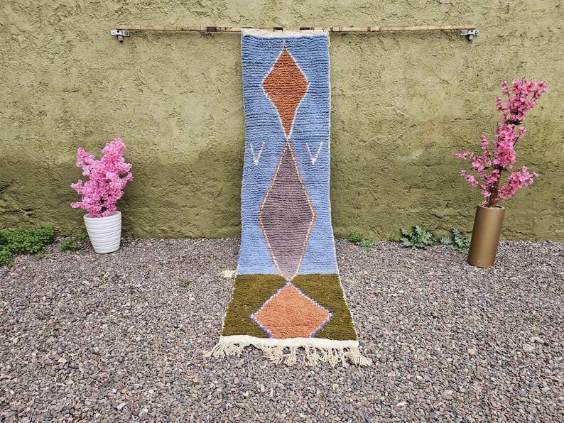 Moroccan runner rug 300cm x 70cm