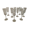 Set de 9 flûtes à champagne en verre forme octogonal Luminarc France Vintage