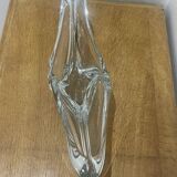 Large crystal bowl signed Daum Croix de Lorraine France.