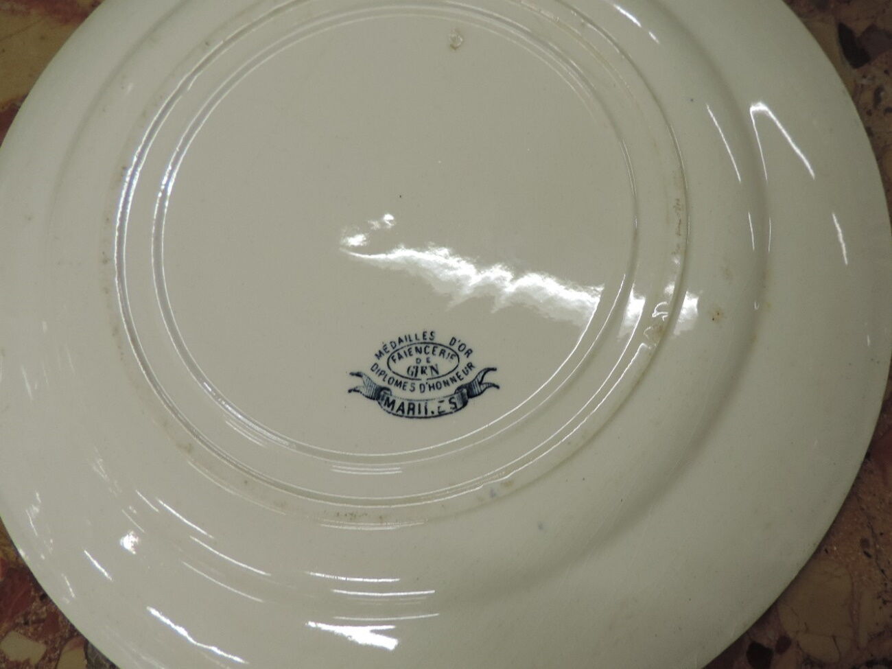 Set of four plates, Gien, fin XIxème