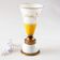 Lampe verrerie vintage jaune et dorée