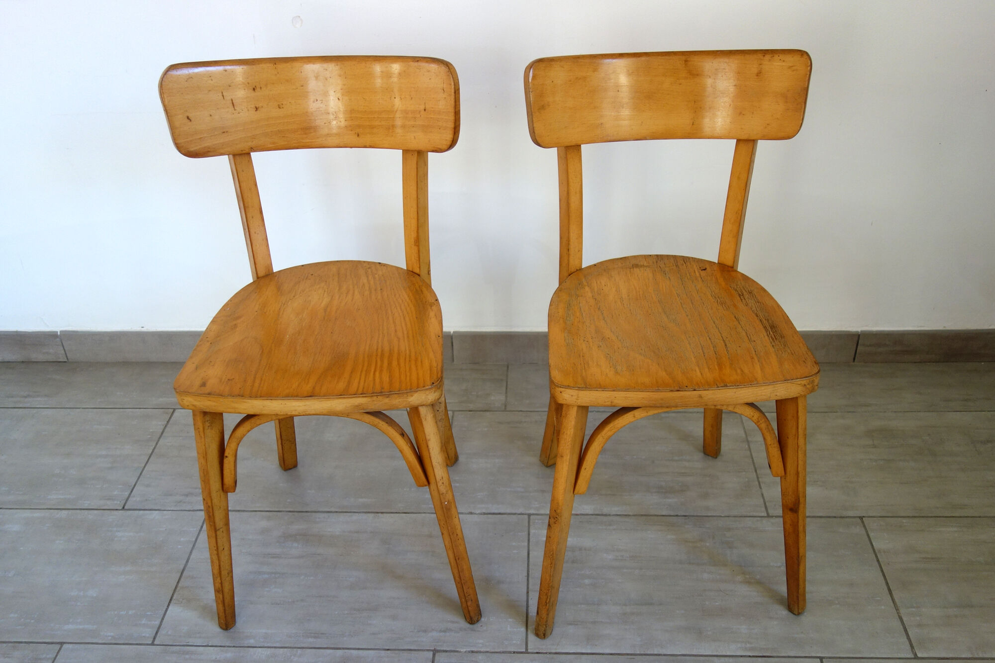 Pair of vintage Luterma bistro chairs