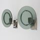 Pair of Italian wall lights in transparent blue-grey glass and chrome 70