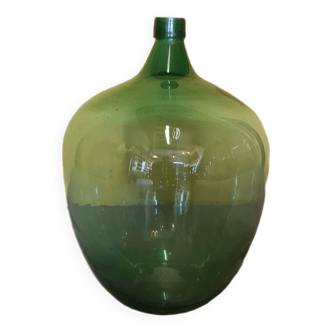 Large Model Green Glass Yeast Bottle, 1950s