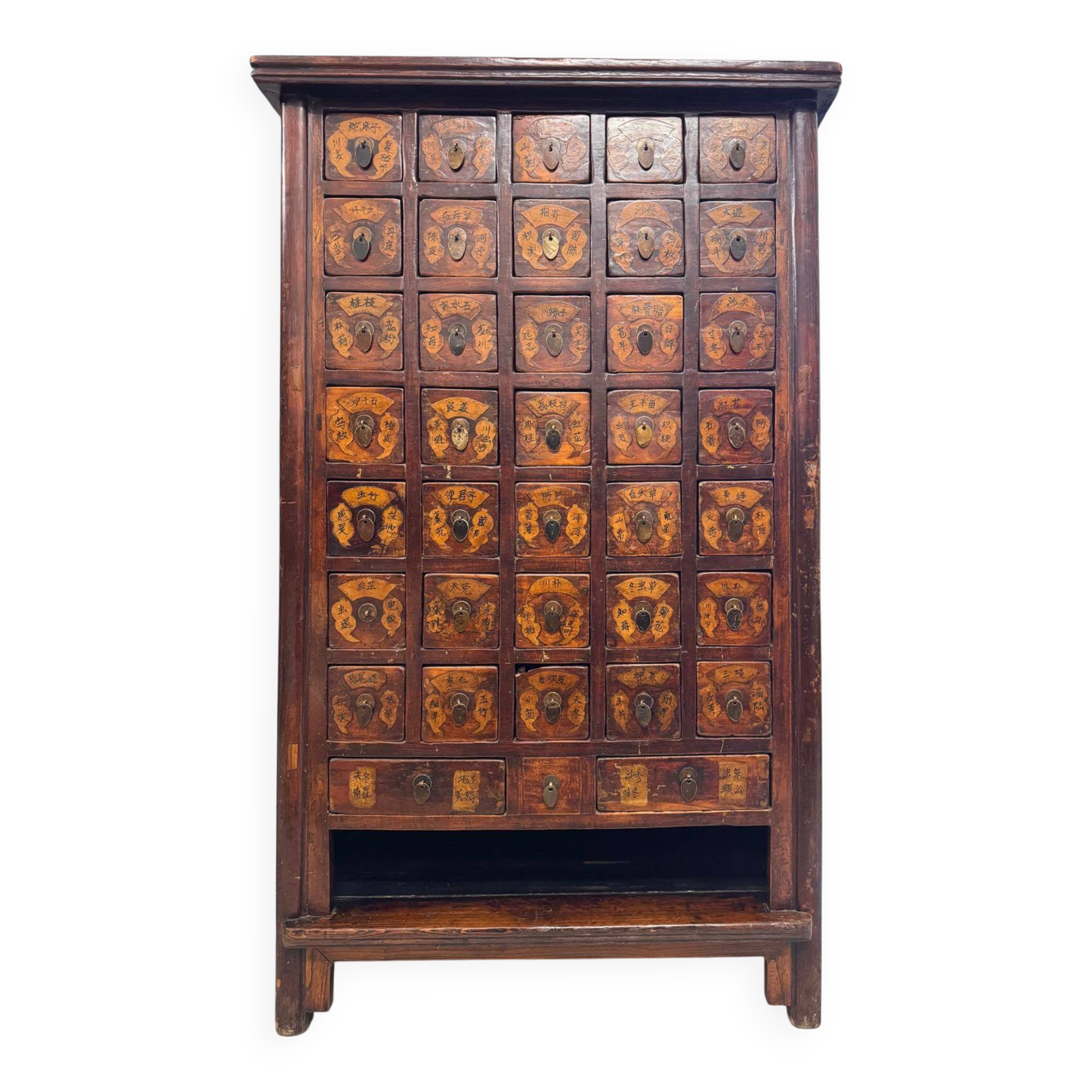 Apothecary cabinet with 38 drawers made of elm wood.