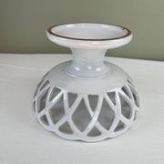 Openwork fruit bowl signed Lallier from Moustier
