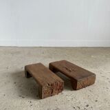 Mini Asian teak side stool blonde