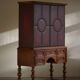 Otto Schulz, modern Swedish wardrobe in leather, oak and brass studs, 1930s.