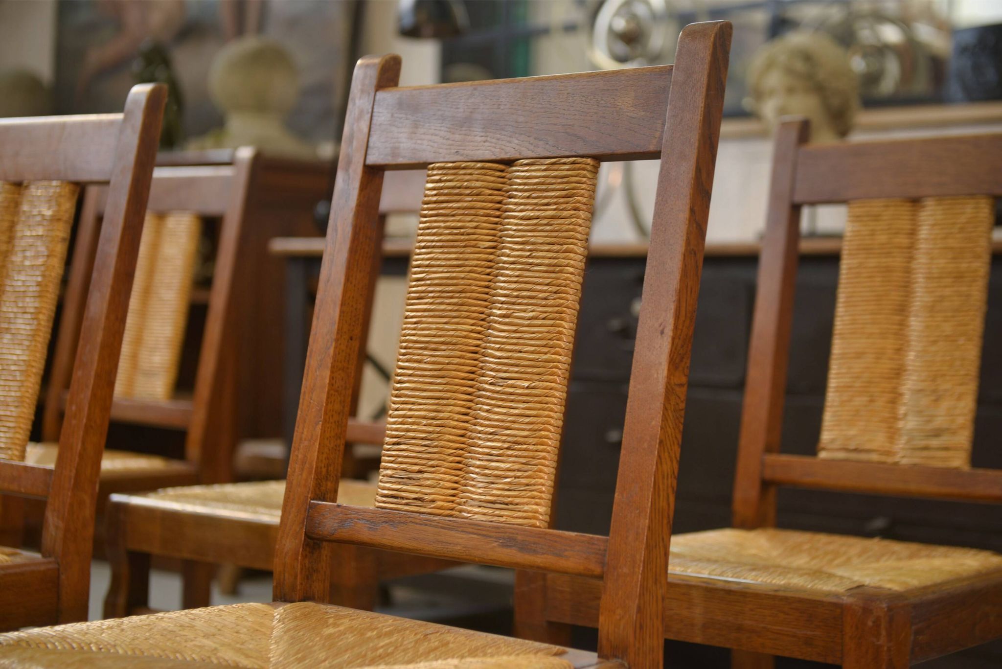 Set of 6 brutalist chairs from the 1950s.