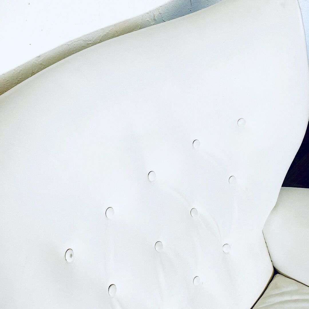 White leather armchair from the 70s
