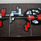 Coffee table from the 70s in ceramic and chrome