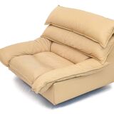 Duo of leather armchairs by Bernard Massot, 1970